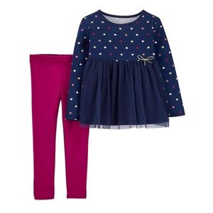 Carter's 2-Piece Heart Tulle Jersey Top & Legging Set